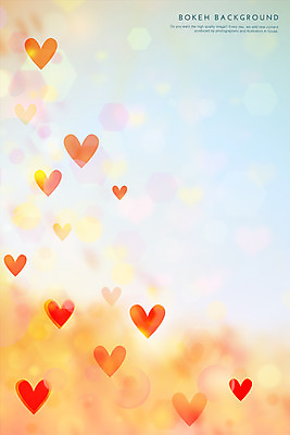 PSD 컬러 백그라운드 일러스트 사람없음 빨간색 빛 노란색 하트 보케 그라데이션 국내일러스트 모양 파일형식