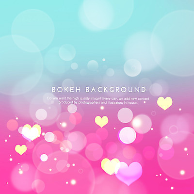 PSD 분홍색 컬러 하늘색 백그라운드 일러스트 사람없음 빛 노란색 하트 원형 보케 그라데이션 국내일러스트 모양 도형 파란색 파일형식