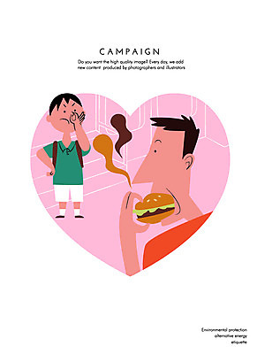 남자 어린이 음식 캠페인 일러스트 사람 성인 두명 햄버거 예절 전철 냄새 공공장소 남자만 국내일러스트 AI파일 육상교통 대중교통 패스트푸드 장소 파일형식 벡터