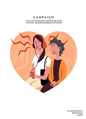 여자 노년 캠페인 일러스트 버스 사람 성인 두명 헤드폰 음악감상 예절 공공장소 성인여자만 노인만 노인여자만 국내일러스트 AI파일 육상교통 음향기기 대중교통 감상 장소 여자만 성인만 파일형식 벡터