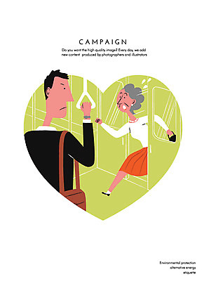 여자 노년 남자 캠페인 가방 일러스트 손잡이 사람 성인 두명 문 예절 전철 공공장소 노인만 국내일러스트 AI파일 잡화 육상교통 대중교통 장소 성인만 파일형식 벡터