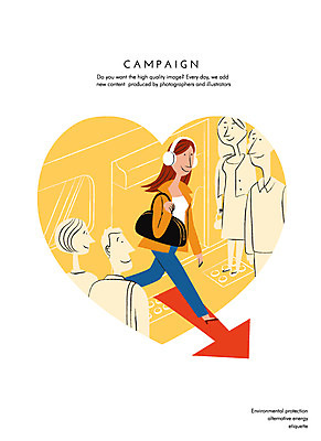 여자 남자 화살표 캠페인 가방 일러스트 사람 여러명 성인 헤드폰 예절 전철 공공장소 성인만 국내일러스트 AI파일 잡화 육상교통 음향기기 다수 대중교통 장소 파일형식 벡터