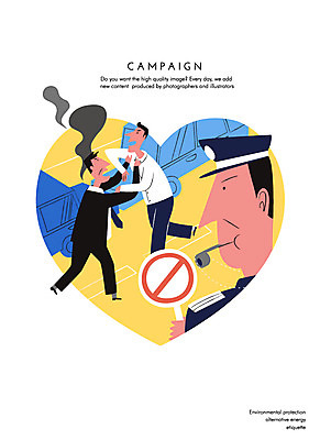 남자 캠페인 일러스트 자동차 사람 성인 세명 예절 경찰 호루라기 싸움 접촉사고 남자만 성인남자만 성인만 로드에티켓 국내일러스트 AI파일 직업 육상교통 모션 사건 파일형식 벡터