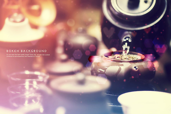 PSD 편집이미지 음료 백그라운드 포토일러 사람없음 하트 차 찻잔 다기 찻주전자 보케 육각형 블러 이미지편집 모양 도형 주전자 잔 다도 파일형식