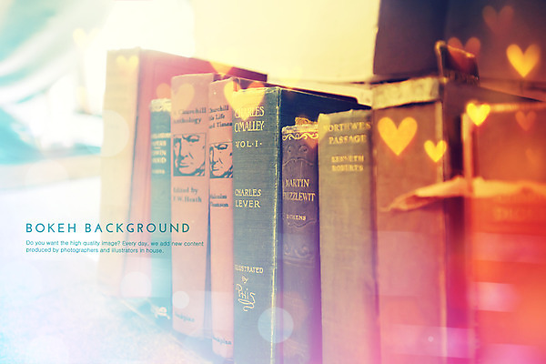 PSD 편집이미지 백그라운드 포토일러 사람없음 책 하트 원형 여러권 보케 이미지편집 모양 도형 다수 파일형식