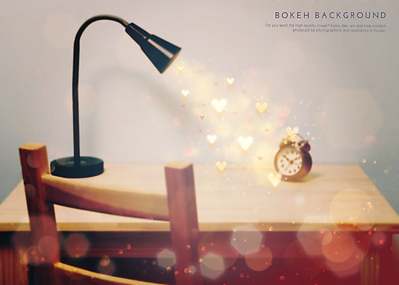 PSD 편집이미지 백그라운드 의자 포토일러 조명 사람없음 빛 자명종 하트 스탠드 책상 탁상시계 보케 육각형 이미지편집 모양 도형 시계 가구 알람 파일형식