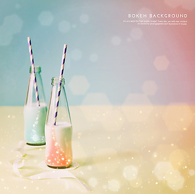 PSD 편집이미지 음료 백그라운드 포토일러 유리병 빨대 사람없음 두개 보케 육각형 이미지편집 도형 2 병_용기 파일형식