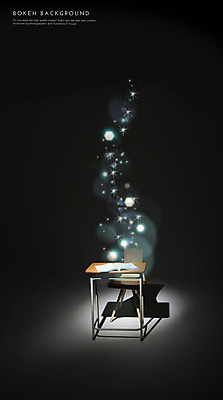 PSD 편집이미지 백그라운드 의자 포토일러 검은배경 사람없음 책 빛 원형 책상 보케 이미지편집 도형 가구 검은색 파일형식