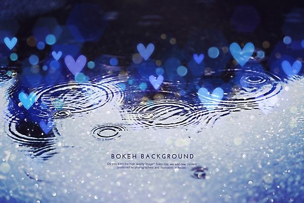PSD 편집이미지 컬러 하늘색 백그라운드 포토일러 사람없음 물 파란색 반사 하트 원형 수면 보케 웅덩이 이미지편집 자연요소 모양 도형 파일형식
