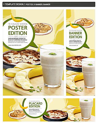 PSD 템플릿 접시 배너 배너템플릿 가로배너 ZIP 포스터 세로배너 음료 음식 말풍선 과일 디저트 도마 바나나 사람없음 컵 세트 쿠키 요식업 주스 현수막 과일주스 바나나주스 식기 산업 주방용품 가로 세로 파일형식
