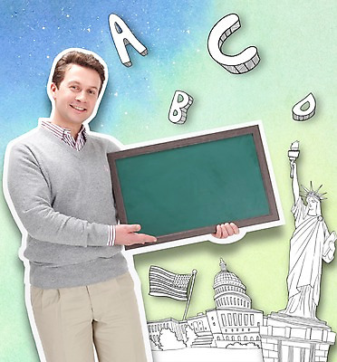 PSD 서양인 외국인 편집이미지 영어 남자 포토일러 안내 프레임 알림판 한명 사람 성인 칠판 미국 국기 알림 자유의여신상 원어민 백악관 남자만 남자한명만 성인남자만 성인만 이미지편집 문자 1 북아메리카 인종 세계문화유산 영어교사 파일형식