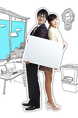 PSD 편집이미지 여자 남자 시계 창문 포토일러 안내 프레임 알림판 사람 동양인 성인 두명 비즈니스라이프 컴퓨터 사무실 한국인 직장인 인쇄기 알림 책상 성인만 이미지편집 직업 라이프스타일 가구 비즈니스 인종 전자제품 파일형식