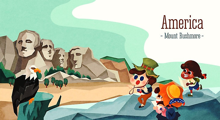 주간 PSD 여자 남자 나라 어린이 여행 일러스트 함께함 사람 풍경 야외 세명 세계 미국 도전 돌_바위 바위 체험학습 체험 배낭여행 독수리 다인종 랜드마크 러쉬모어 어린이만 국내일러스트 자연요소 컨셉 북아메리카 조류 산 인종 파일형식