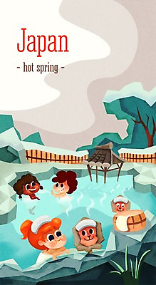 주간 PSD 여자 남자 나라 어린이 여행 일러스트 함께함 사람 야외 세명 수건 세계 일본 온천 도전 원숭이 체험학습 체험 다인종 랜드마크 어린이만 국내일러스트 자연요소 아시아 컨셉 포유류 인종 위생용품 스파 파일형식