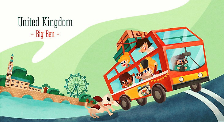 주간 PSD 여자 남자 나라 도로 어린이 여행 가방 일러스트 영국 함께함 사람 여러명 성인 야외 세계 도전 체험학습 체험 강아지 런던 대관람차 다인종 빅벤 이층버스 랜드마크 가교 국내일러스트 자연요소 건축물 잡화 유럽 길 다수 컨셉 교통시설 버스 인종 반려동물 개 놀이기구 시계탑 파일형식