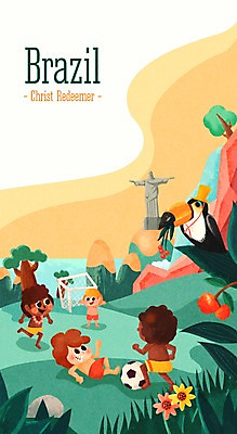 PSD 식물 열매 남자 꽃 나라 어린이 여행 일러스트 축구공 자연 산 함께함 사람 여러명 세계 축구 도전 체험학습 체험 골대 앵무새 다인종 브라질 랜드마크 예수상 남자만 어린이만 소년만 국내일러스트 다수 컨셉 공 축구용품 조류 인종 조형물 구기 남아메리카 생태계 파일형식