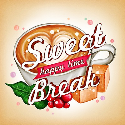 PSD 문자 알파벳 영어 열매 행복 커피 백그라운드 일러스트 휴식 나뭇잎 사람없음 라벨 물방울 커피잔 각설탕 라떼 국내일러스트 식물 감정 음료 컨셉 잎 잔 프레임 설탕 파일형식