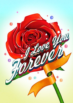 PSD 식물 문자 알파벳 영어 꽃 행복 리본 백그라운드 일러스트 사람없음 장미 라벨 물방울 국내일러스트 감정 프레임 파일형식