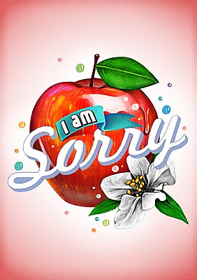 PSD 식물 문자 알파벳 영어 꽃 행복 리본 백그라운드 과일 일러스트 사람없음 라벨 물방울 사과 국내일러스트 감정 프레임 파일형식