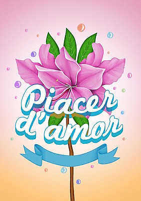 PSD 식물 문자 알파벳 영어 꽃 행복 리본 백그라운드 일러스트 사람없음 라벨 물방울 진달래 국내일러스트 감정 프레임 파일형식