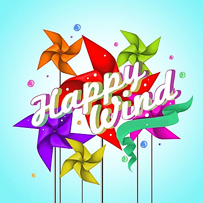 PSD 문자 알파벳 영어 행복 리본 백그라운드 일러스트 바람 사람없음 라벨 물방울 바람개비 국내일러스트 자연요소 감정 날씨 프레임 파일형식