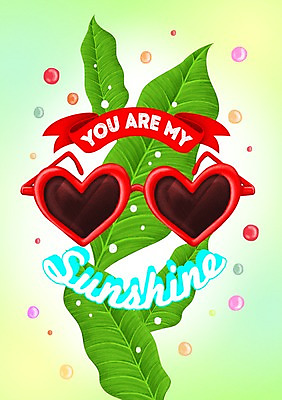 PSD 문자 알파벳 영어 행복 리본 백그라운드 잎 일러스트 사람없음 선글라스 라벨 물방울 하트 국내일러스트 모양 식물 감정 안경 프레임 파일형식