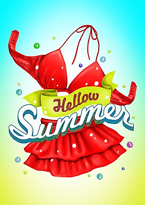 PSD 문자 알파벳 영어 계절 수영복 행복 리본 백그라운드 일러스트 사람없음 여름 라벨 물방울 국내일러스트 옷 감정 프레임 파일형식