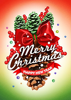 PSD 문자 알파벳 영어 계절 행복 리본 백그라운드 크리스마스 겨울 일러스트 사람없음 라벨 물방울 솔방울 겨울배경 국내일러스트 기념일 감정 프레임 파일형식