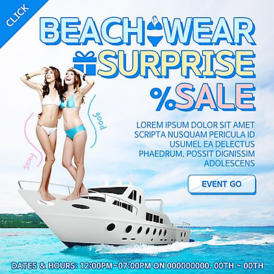 PSD 서양인 외국인 템플릿 계절 여자 수영복 바다 여행 웹템플릿 요트 휴가 이벤트페이지 사람 이벤트 성인 두명 여름 여름휴가 바캉스 비키니 세일 여자만 성인여자만 성인만 이미지템플릿 옷 배_교통 인종 페이지 파일형식 여름_계절