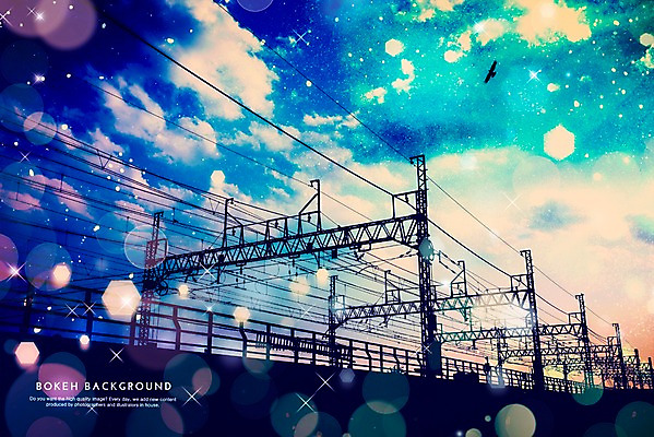 PSD 구름 편집이미지 백그라운드 포토일러 하늘 사람없음 빛 컬러풀 기찻길 전선 원형 보케 육각형 철도의날 이미지편집 자연요소 도형 컬러 파일형식 법정기념일