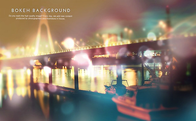 PSD 편집이미지 바다 백그라운드 야경 포토일러 하늘 사람없음 항구 원형 보케 블러 가교 선박 이미지편집 도형 건축물 수상교통 교통시설 야간 파일형식 풍경_경치