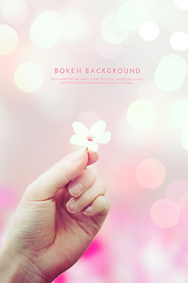 PSD 편집이미지 손 꽃 분홍색 컬러 백그라운드 포토일러 한손 한명 들기 사람 신체부위 벚꽃 흰색 원형 보케 블러 이미지편집 도형 식물 1 모션 파일형식