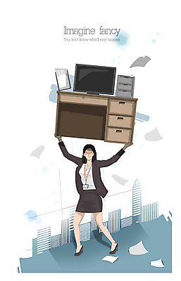 PSD 여자 일러스트 비즈니스 상상 한명 들기 사람 빌딩 성인 모니터 분노 도시 비즈니스우먼 책상 일탈 열받음 여자만 여자한명만 성인여자만 성인만 들어올리기 국내일러스트 1 감정 가구 모션 건물 컴퓨터 직장인 파일형식