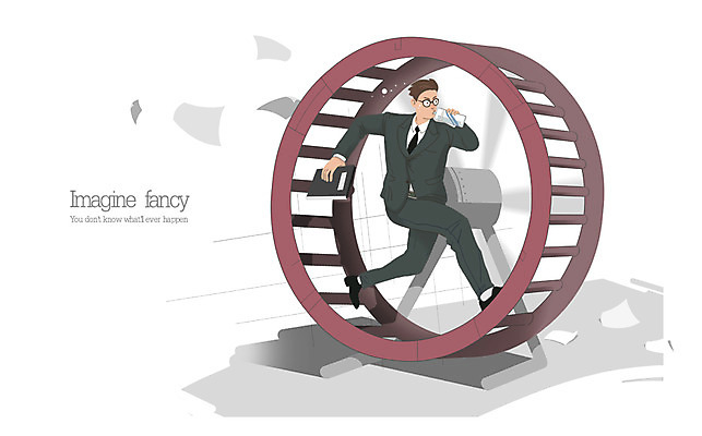 PSD 남자 종이 일러스트 비즈니스 상상 한명 사람 성인 달리기 비즈니스맨 문서 결제 일탈 쳇바퀴 남자만 남자한명만 성인남자만 성인만 국내일러스트 1 모션 직장인 파일형식