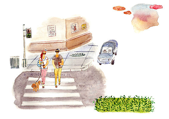 주간 PSD 커플 여자 남자 도로 일러스트 자동차 함께함 사랑 사람 성인 야외 두명 건물 산책 횡단보도 강아지 신호등 성인만 국내일러스트 자연요소 건축물 감정 길 육상교통 컨셉 관계 교통시설 휴식 반려동물 보행로 개 파일형식