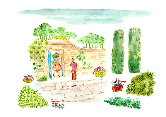 주간 PSD 나무 식물 커플 여자 남자 꽃 일러스트 함께함 사랑 사람 성인 야외 두명 문 정원 수레 성인만 국내일러스트 자연요소 감정 컨셉 관계 카트 파일형식