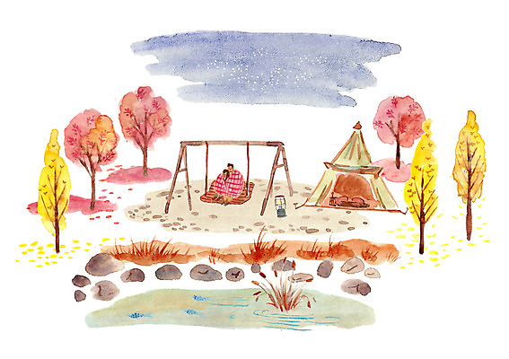 PSD 나무 식물 커플 계절 여자 남자 호수 일러스트 밤하늘 함께함 텐트 갈대 사랑 어류 사람 성인 두명 캠핑 가을 돌_바위 담요 그네 성인만 국내일러스트 감정 컨셉 관계 하늘 레저 캠핑도구 수중동물 야간 파일형식