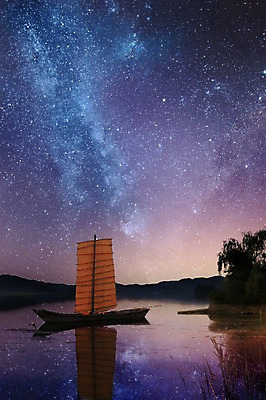 JPG 편집이미지 별 백그라운드 밤하늘 사람없음 3D 우주 화려 돛단배 신비 디지털합성 합성 은하수 두물머리 선박 디지털아트 이미지편집 편집3D 자연요소 컨셉 수상교통 배_교통 자연 하늘 야간 양평 파일형식