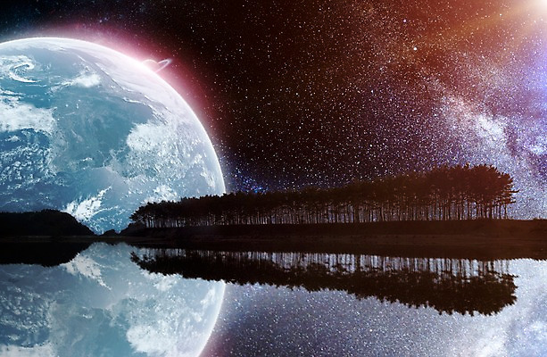 JPG 나무 식물 편집이미지 별 백그라운드 밤하늘 사람없음 반사 3D 우주 행성 화려 숲 신비 디지털합성 합성 은하수 태안 소나무숲 디지털아트 이미지편집 편집3D 자연요소 컨셉 자연 하늘 소나무 야간 충청남도 파일형식