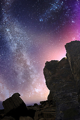 JPG 편집이미지 별 백그라운드 밤하늘 사람없음 3D 우주 절벽 화려 신비 기암괴석 디지털합성 은하수 디지털아트 이미지편집 편집3D 자연요소 컨셉 자연 하늘 바위_돌 야간 파일형식