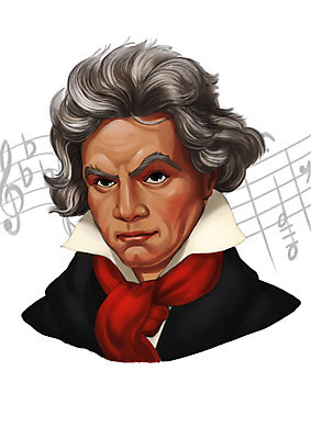 PSD 남자 일러스트 한명 사람 상반신 성인 음악가 악보 위인 독일인 베토벤 남자만 남자한명만 성인남자만 성인만 국내일러스트 직업 1 음악 인종 파일형식