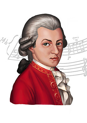 PSD 서양인 외국인 남자 일러스트 한명 사람 상반신 성인 음악가 악보 위인 모짜르트 오스트리아인 남자만 남자한명만 성인남자만 성인만 국내일러스트 직업 1 음악 인종 파일형식