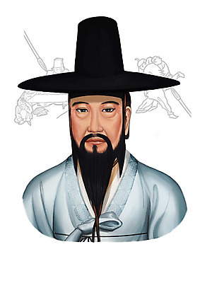 PSD 남자 일러스트 한명 사람 동양인 상반신 성인 한국인 붓 그리기 한복 그림 화가 위인 김홍도 남자만 남자한명만 성인남자만 성인만 국내일러스트 갓모자 직업 모자_잡화 1 한국전통 모션 전통소품 인종 전통의상 파일형식