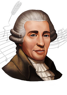 PSD 서양인 외국인 남자 일러스트 한명 사람 상반신 성인 음악가 악보 위인 깃털펜 오스트리아인 하이든 남자만 남자한명만 성인남자만 성인만 국내일러스트 직업 1 음악 인종 펜 작곡가 파일형식