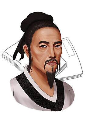 PSD 남자 일러스트 한명 사람 동양인 상반신 성인 책 중국인 위인 철학자 맹자 남자만 남자한명만 성인남자만 성인만 국내일러스트 외국인 직업 1 인종 파일형식