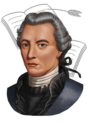 PSD 서양인 외국인 남자 일러스트 한명 사람 상반신 성인 책 위인 깃털펜 독일인 철학 철학자 칸트 남자만 남자한명만 성인남자만 성인만 국내일러스트 직업 1 교육 인종 펜 파일형식