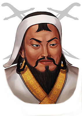 PSD 남자 일러스트 한명 사람 동양인 상반신 성인 칼 위인 몽골인 정치가 남자만 남자한명만 성인남자만 성인만 국내일러스트 외국인 직업 1 인종 파일형식