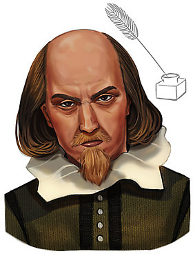 PSD 서양인 외국인 남자 일러스트 잉크 한명 사람 상반신 성인 소설가 위인 깃털펜 셰익스피어 남자만 남자한명만 성인남자만 성인만 국내일러스트 1 인종 펜 작가 파일형식