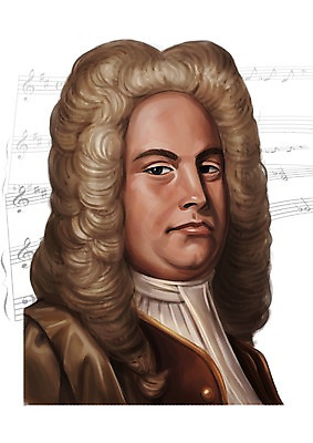 PSD 서양인 외국인 남자 일러스트 한명 사람 상반신 성인 음악가 악보 위인 헨델 남자만 남자한명만 성인남자만 성인만 국내일러스트 직업 1 음악 인종 작곡가 파일형식