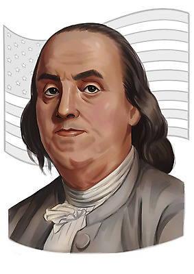 PSD 서양인 외국인 남자 일러스트 한명 사람 상반신 성인 미국 국기 위인 벤자민프랭클린 남자만 남자한명만 성인남자만 성인만 국내일러스트 1 북아메리카 인종 파일형식